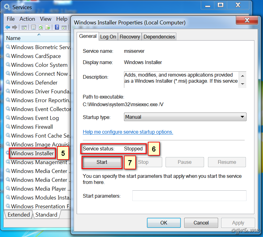ogri.me | Windows 7: Windows Installer troubleshooting - 2 ogri.me | Windows 7: Windows Installer troubleshooting - 2