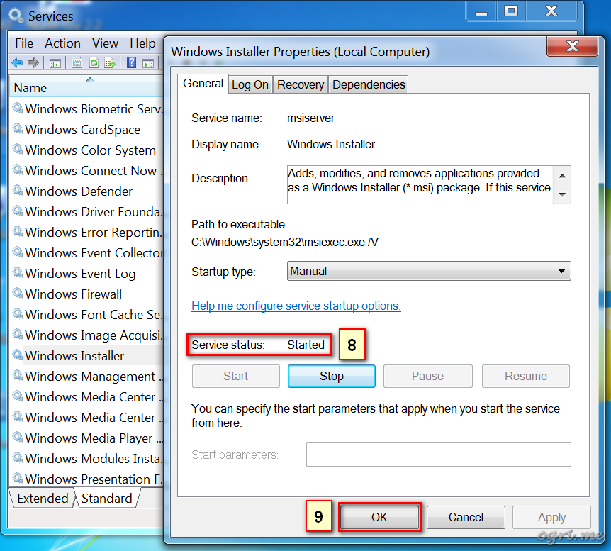 ogri.me | Windows 7: Windows Installer troubleshooting - 3 ogri.me | Windows 7: Windows Installer troubleshooting - 3