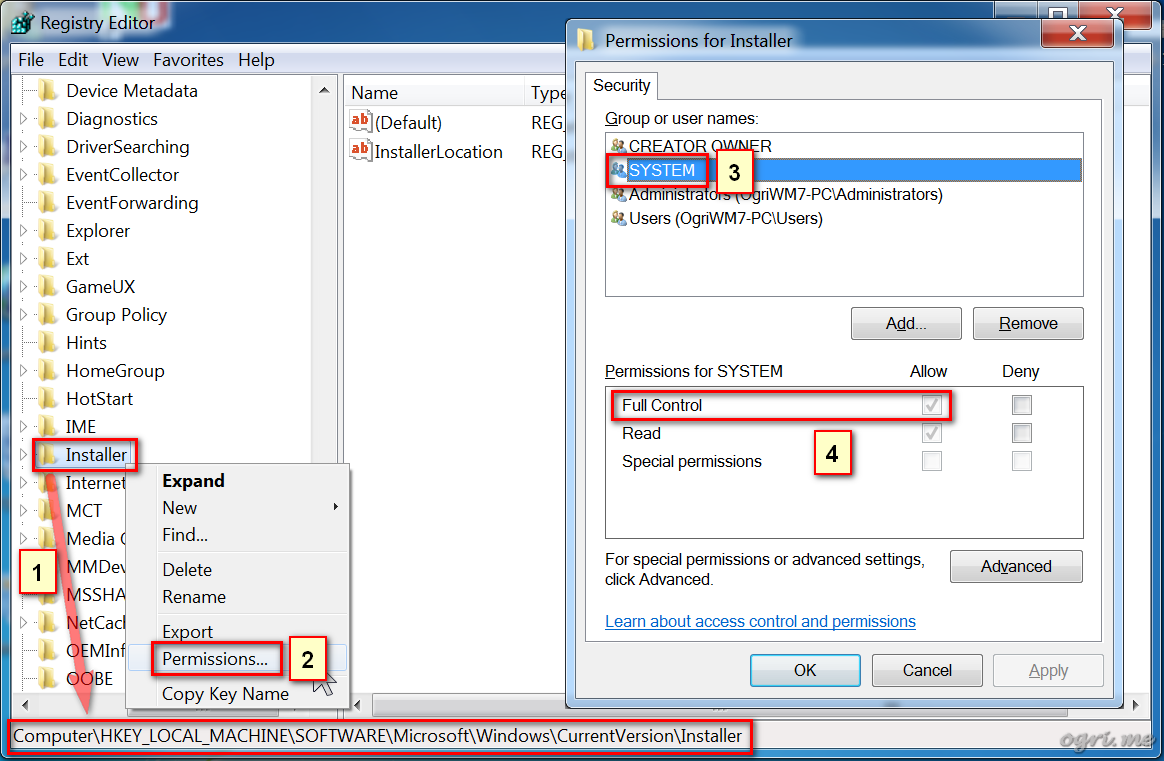 ogri.me | Windows 7: Windows Installer troubleshooting - 9 ogri.me | Windows 7: Windows Installer troubleshooting - 9