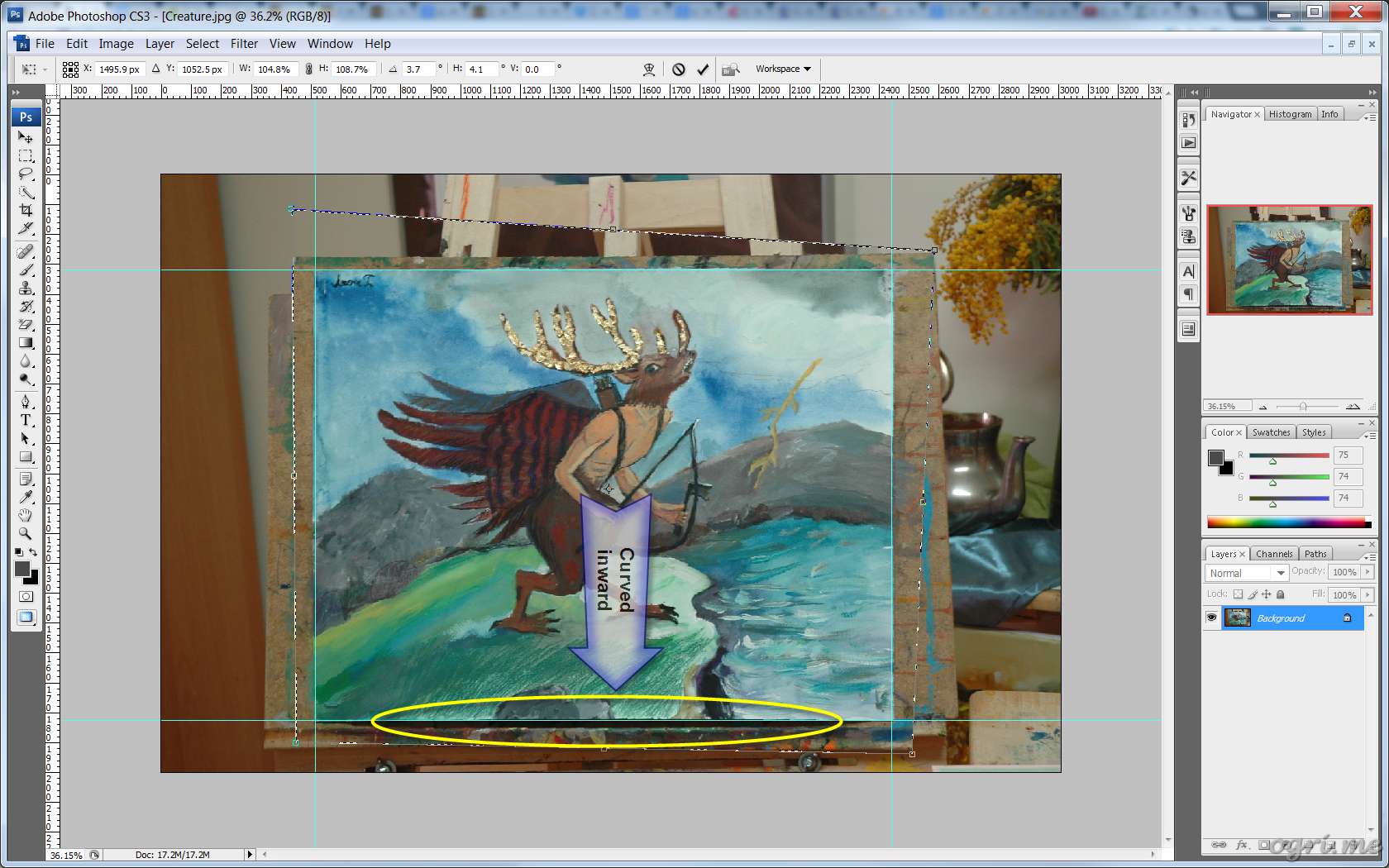 ogri.me | Photoshop: Processing photos of paintings for online gallery #06